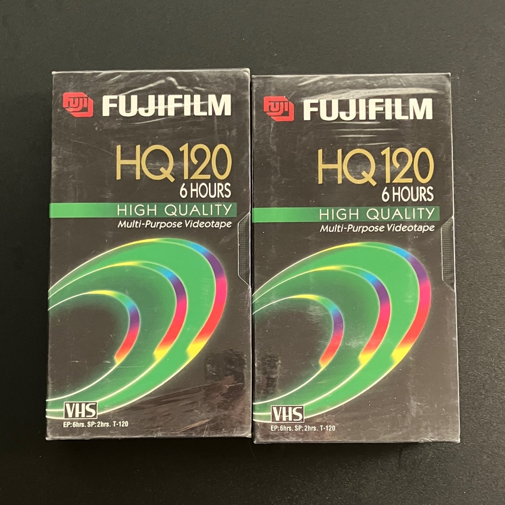 NEW Fujifilm VHS Video Cassette Tapes 2 Sealed Multi-Purpose HQ120